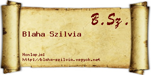 Blaha Szilvia névjegykártya